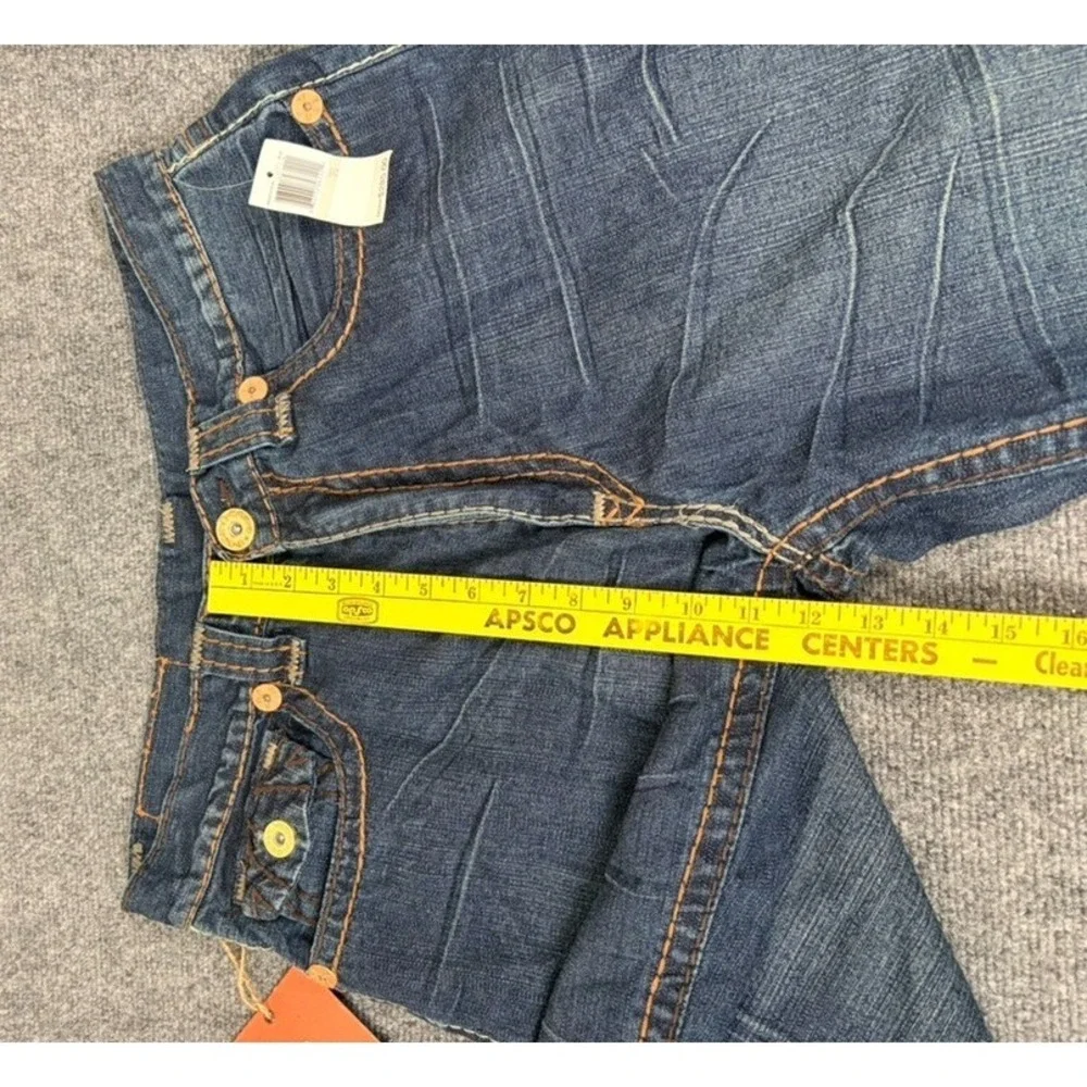NWT True Religion Men's Blue Denim Cut Off Shorts Dark Wash Mid Rise‎ Baggy 36